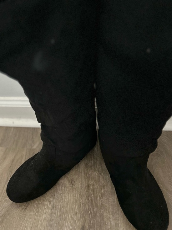 Shoes - Black Suede Knee-High Boots